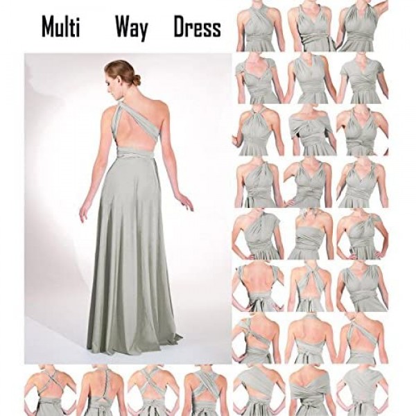 Women Transformer Evening Long Prom Dress Multi-Way Wrap Convertible Floor Length Wedding Halter Maxi Gown High Elasticity