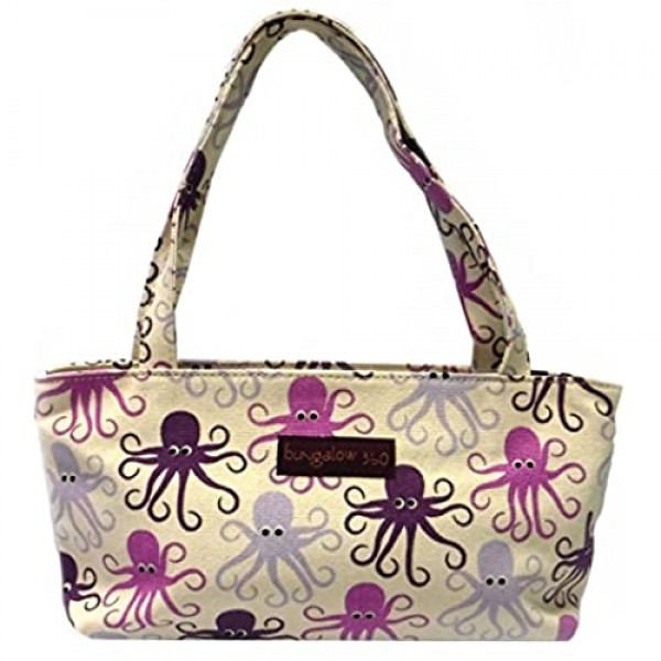 Bungalow360 Vegan Cotton Canvas Mini Bag - Purple Octopus