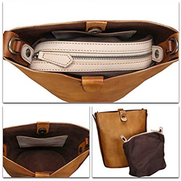 Genuine Leather Crossbody Bags for Women Handmade Vintage Top Handle Handbags Purses