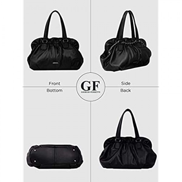 Giorgio Ferretti Excellent Soft Genuine Leather Top Handle Handbag Ladies Genuine Leather Top Handle Handbag Black Colour