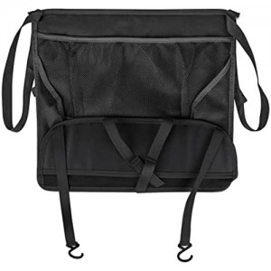 ICARE Car Net Pocket Handbag ，Mesh Large Capacity Bag for Purse Storage Phone Documents Pocket Barrier of Backseat Pet Kids，Black