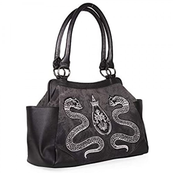 Lost Queen Alchemist Potion Handbag Embroidered Serpent Purse Alternative Bag