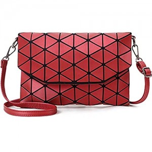 Luminous Geometric Holographic Reflective Purse PU Leather Handbag Fashion Backpacks for Women