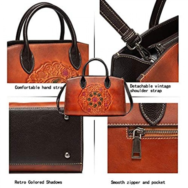 Retro Leather Handbags for Women Top handle Large Capacity Ladies Crossbody Bag Designer Vintage Shoulder Bag