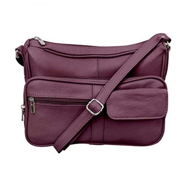 Roma Leathers Women's Leather Crossbody Shoulder Bag