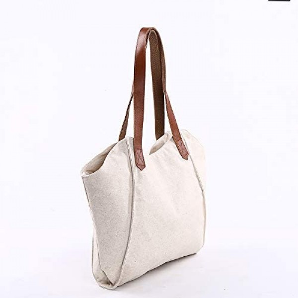 RunFu Original Women's Tops Handle Simple Style Vintage Canvas Bag Handbag Shopping Bag Lady Girl student