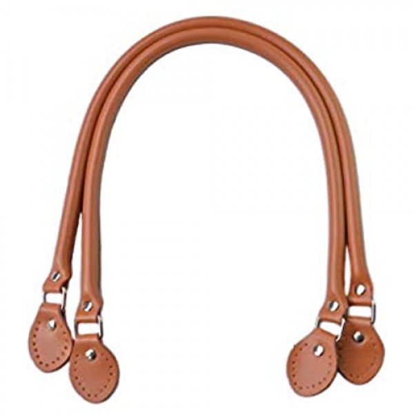 Wento 23.6 Inch Purse Handles Leather Purse Strap Leather Handbags Camel Handle