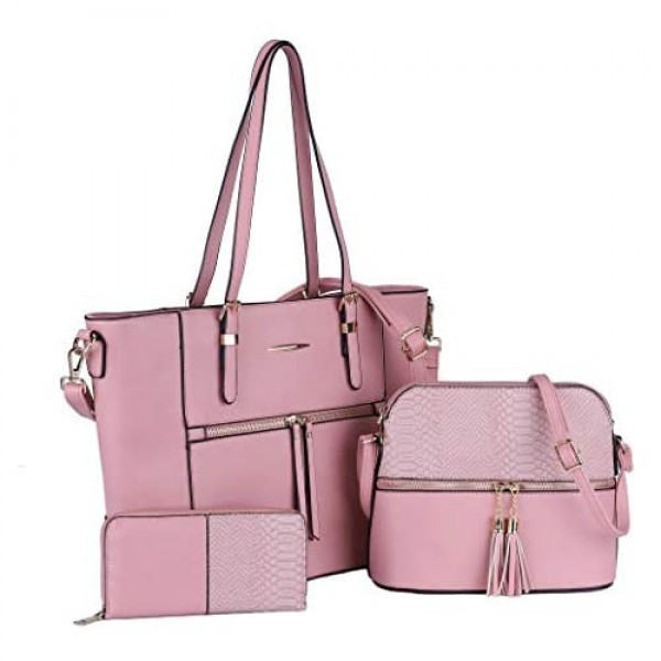 Women Fashion Handbags Tote Shoulder Bag Top Satchel Purse Set 3pcs