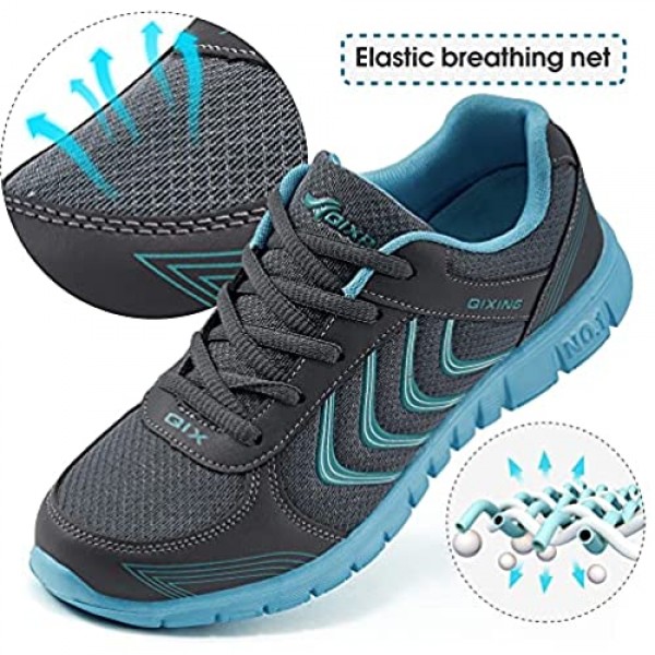 Alicegana Women's Athletic Road Running Lace up Walking Shoes Comfort Lightweight Fashion Sneakers Breathable Mesh Sports Tennis Shoes