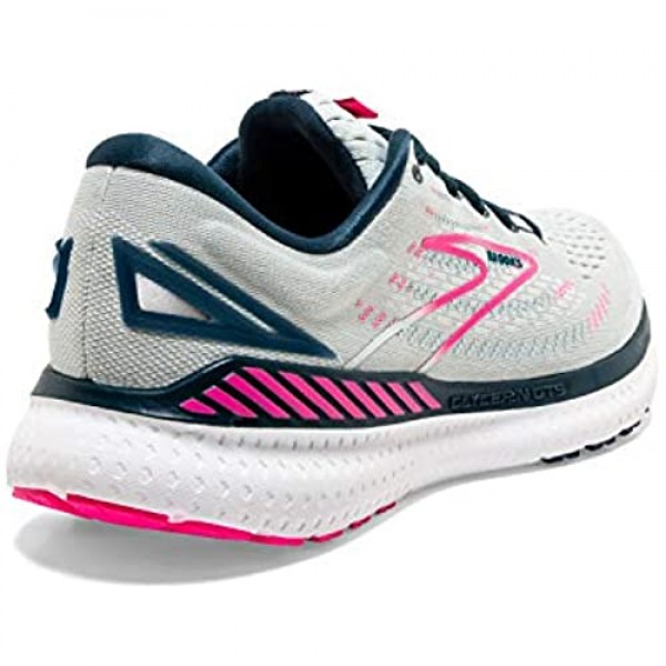 Brooks Glycerin GTS 19 Women's Supportive Running Shoe (Transcend) - Ice Flow/Navy/Pink - 7 Wide