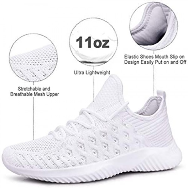Feethit Womens Slip On Walking Shoes Non Slip Running Shoes Breathable Lightweight Gym Sneakers