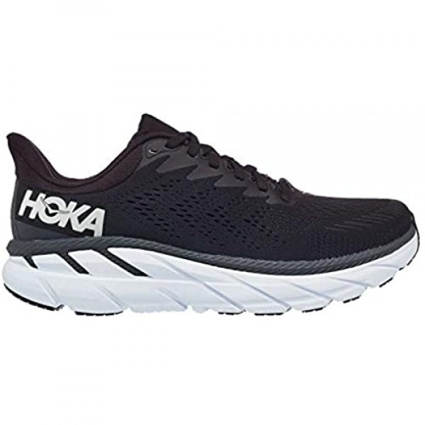 HOKA ONE ONE 1110535-BWHT: Women's Clifton 7 Black/White Running Shoe WIDE (8.5 Wide US Women)