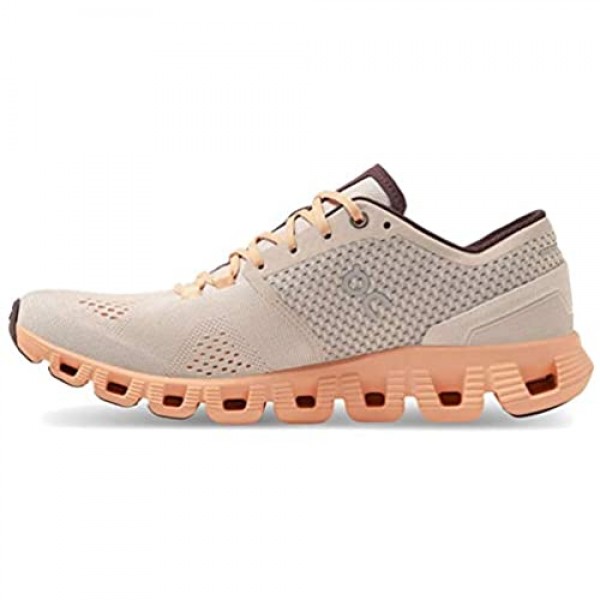 ON Running Womens Cloud X Textile Synthetic Silver Almond Trainers