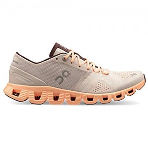 ON Running Womens Cloud X Textile Synthetic Silver Almond Trainers