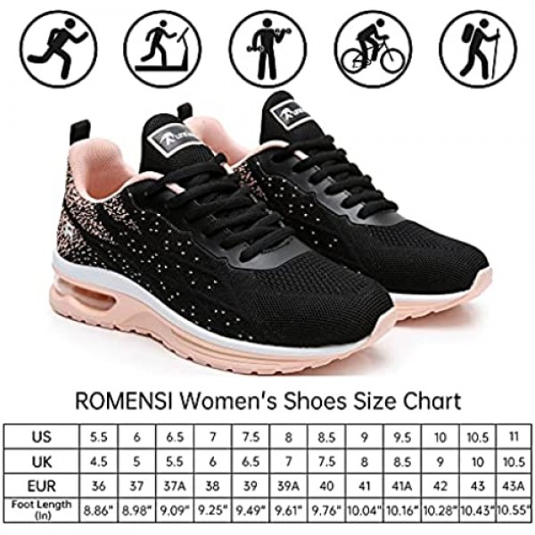 RomenSi Womens Air Athletic Running Sneakers Fashion Breathable Sport Gym Walking Tennis Shoes (US5.5-10 B(M)