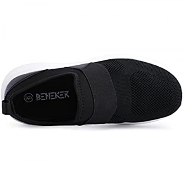 BENEKER Women's Athletic Walking Shoes Slip-on Fashion Sneakers Breathable Mesh Sock Loafer Lightweight Sports Running Sneakers