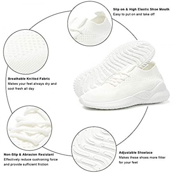 Chenghe Womens Breathable Walking Tennis Shoes Fashion Slip On Sock Sneakers Lightweight Running Shoes for Gym Travel Work