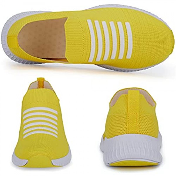 Forucreate Walking Shoes Casual Breathable Lightweight Comfortable Flats Tennis Sock Sneakers for Women