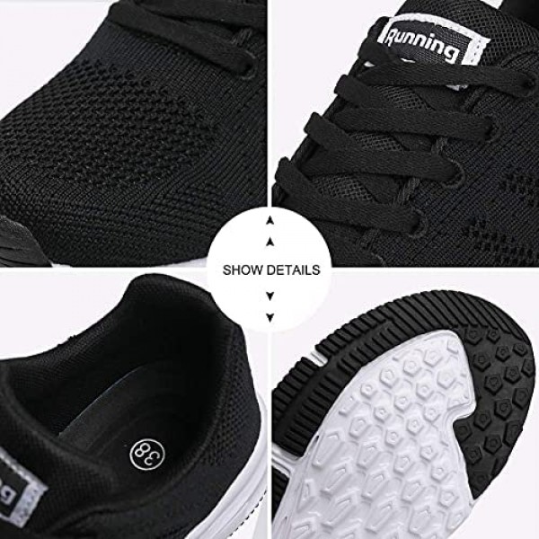FUDYNMALC Walking Shoes for Women Lace Up Casual Comfort Non Slip Lightweight Breathable Mesh Athletic Sneakers Fashion Tennis Sport Running Shoes
