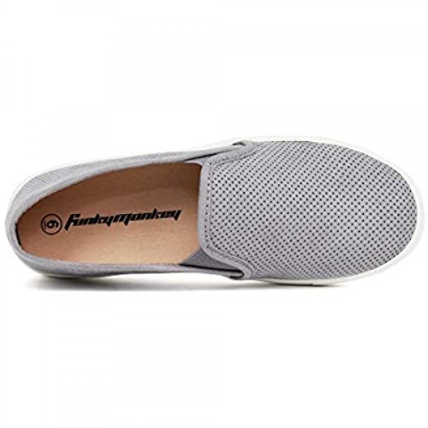 FUNKYMONKEY Women's Loafers Comfort Walking & Driving Slip-on Fashion Sneaker