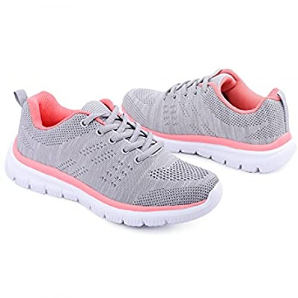 Huayuanwell Women's Walking Shoes Fashion Sneakers Mesh Non Slip Lady Girls Running Shoes Athletic Tennis Sneakers Sports Walking Shoes Platform Loafers
