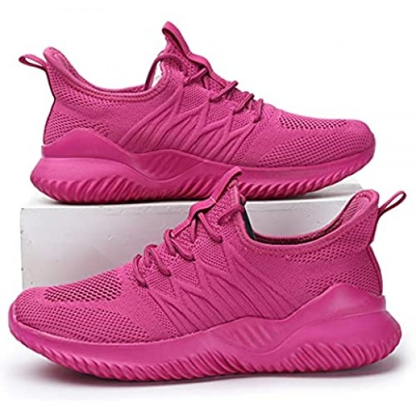 KEEZMZ Womens Ladies Walking Running Shoes Slip On Lightweight Casual Tennis Sneakers Clothes Shoes