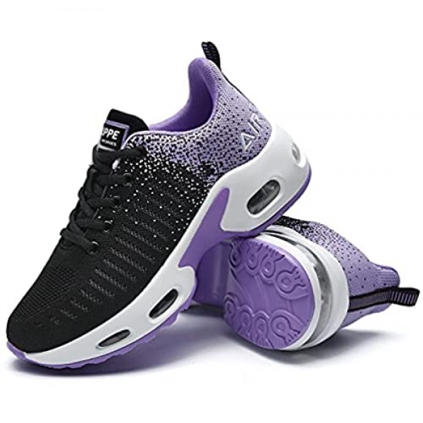 QAUPPE Womens Fashion Lightweight Air Sports Walking Sneakers Breathable Gym Jogging Running Tennis Shoes US5.5-11 B(M)…
