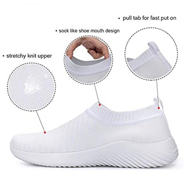Walking Shoes for Women Comfortable Slip-on Sock Sneakers Lightweight Breathable Mesh Tennis Athletic Shoe