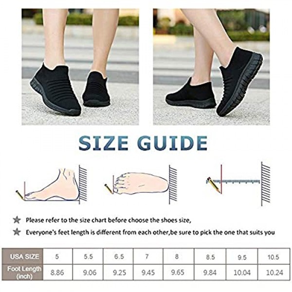ZOVE Walking Shoes Women Sock Tennis Work Sneakers-Comfort Lightweight Ladies Everyday Slip On Loafers