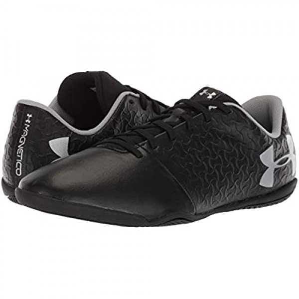 Under Armour Unisex-Child Magnetico Select Jr. Indoor Soccer Shoe Black (001)/Metallic Silver 5