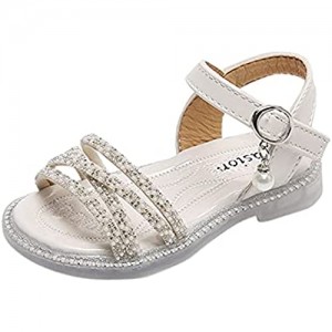 Flat Mary Jane Shoes Girls Adjustable Straps Lightweight Soft Sole Rhinestone Sandals Beach Shoes 15-18 Months Fire and Safety Shoes Sandals Simple Beautiful Breathable Summer