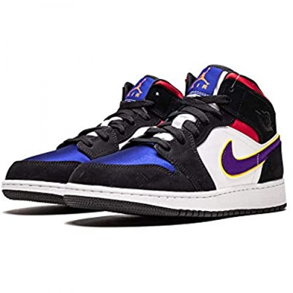 Jordan Nike Air 1 MID SE GS Kids Black/Royal Blue/Red BQ6931-005