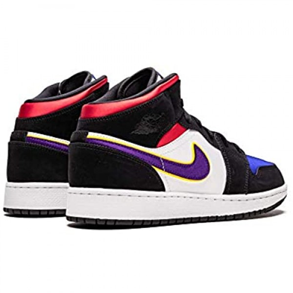 Jordan Nike Air 1 MID SE GS Kids Black/Royal Blue/Red BQ6931-005
