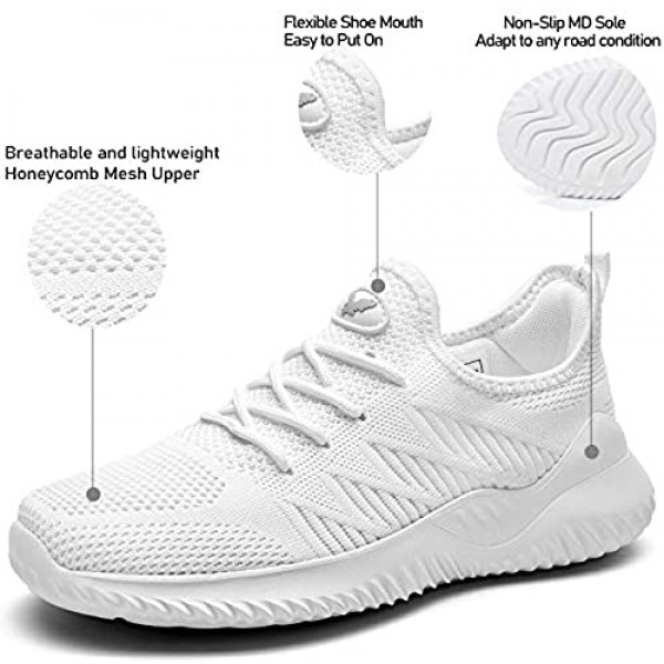 Autper Womens Slip On Tennis Walking Shoes Casual Lightweight Memory Foam Athletic Running Sneaker for Gym Jogging(US 5.5-10 B(M)