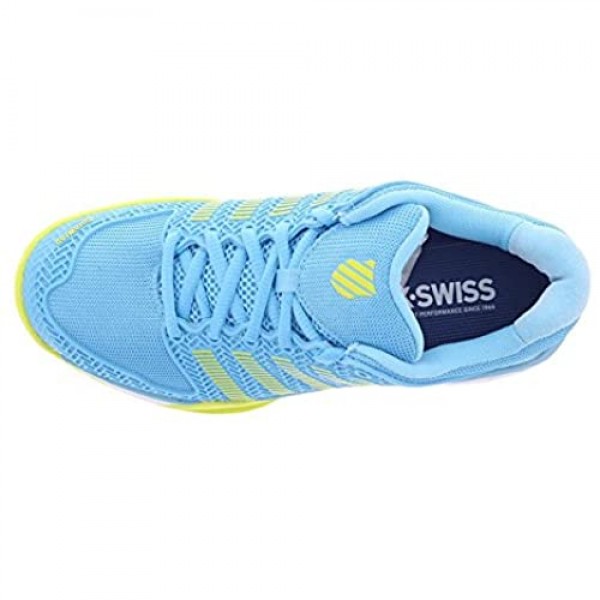 K-Swiss Women's Hypercourt Express Tennis Shoe (Aquarius/White/Neon Citron