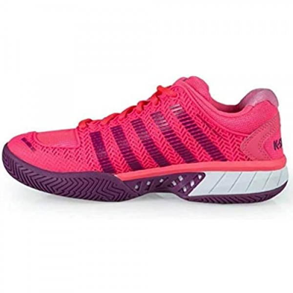 K-Swiss Women's Hypercourt Express Tennis Shoe (Neon Pink/Deep Orchid