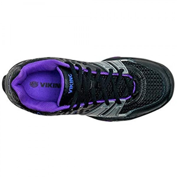VIKING T22 Women's Platform Tennis Shoe (Black/Purple 6)