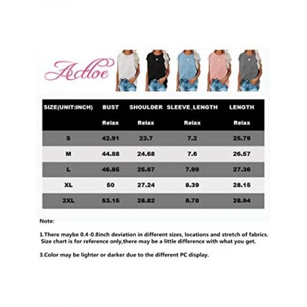Actloe Womens Summer Tops Short Sleeve Tee Shirts Casual Loose Batwing Sleeve Shirt Top with Pocket S-2XL