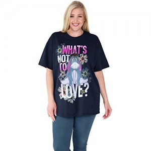 Disney Women's Plus Size T-Shirt Eeyore What's Not to Love Print Navy Blue
