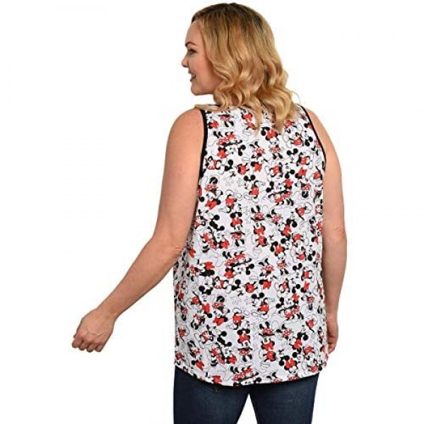 Disney Womens Plus Size Tank Mickey & Minnie Mouse All Over Print Top