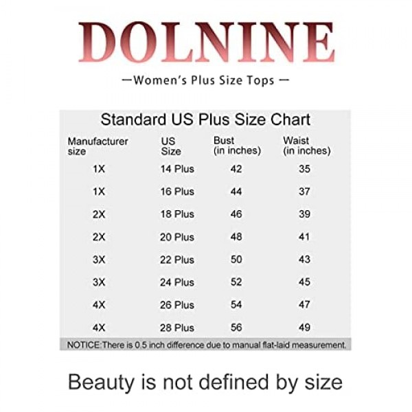 DOLNINE Womens Plus-Size Tops Striped V Neck T Shirts Summer Raglan Tunics