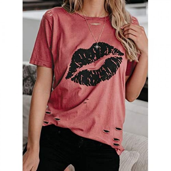 Elapsy Womens Leopard Striped Camo Print T-Shirt Pocket Short Sleeve Casual Round Neck Summer Blouse Shirt Tops