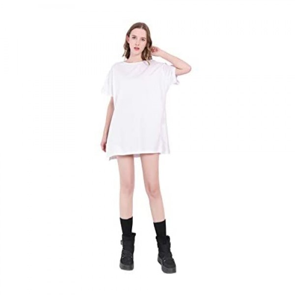 Germinate Long T Shirts Dresses Women Summer Trendy Beach Cute White Black Loose Fit Side Slit Tunic Tops Plus Size Oversized
