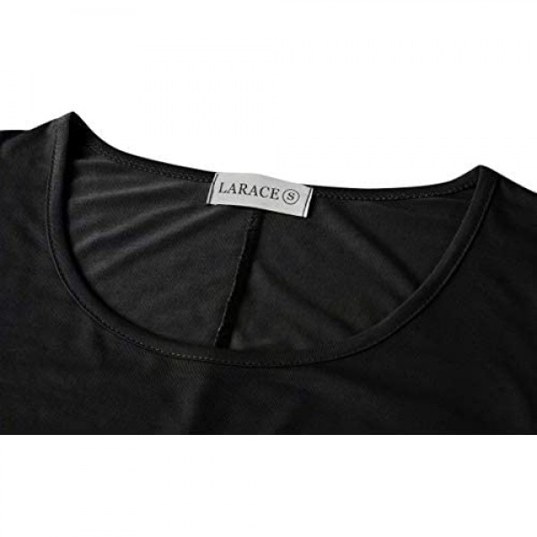 LARACE Women 3/4 Sleeve Tunic Top Loose Fit Flare T-Shirt