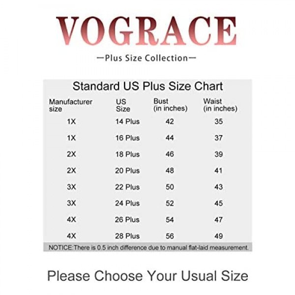 VOGRACE Womens Plus-Size Summer Tops Button Up T Shirts with Pockets