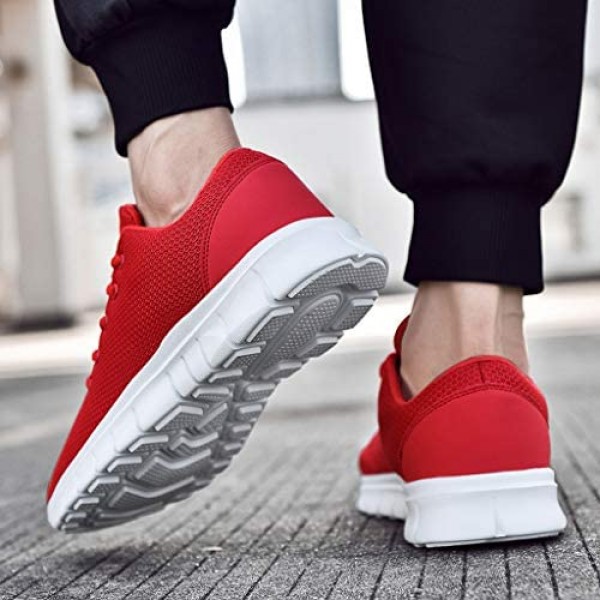 LATINDAY Mens Walking Shoes Fashion Sneaker-Breathable Mesh Lace-Up Lightweight Non Slip for Casual Tennis Volleyball Running