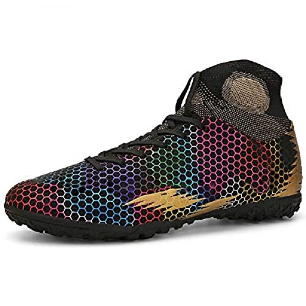WELRUNG Unisex's TF Cleats Professional Short Studs Wear Resistant Football Training Athletic Soccer Shoes for Youth