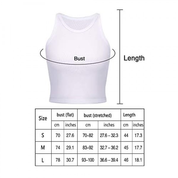 4 Pieces Basic Crop Tank Tops Women Sleeveless Racerback Crop Tops Sport Crop Tops for Lady Girls Daily Wearing