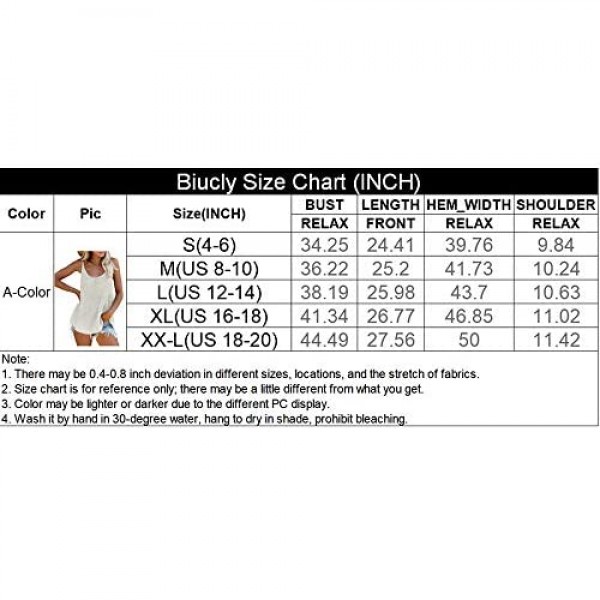 Biucly Women's Scoop Neck Tank Tops Knit Shirts Casual Loose Sleeveless Camis Sweater Blouses(S-2XL)