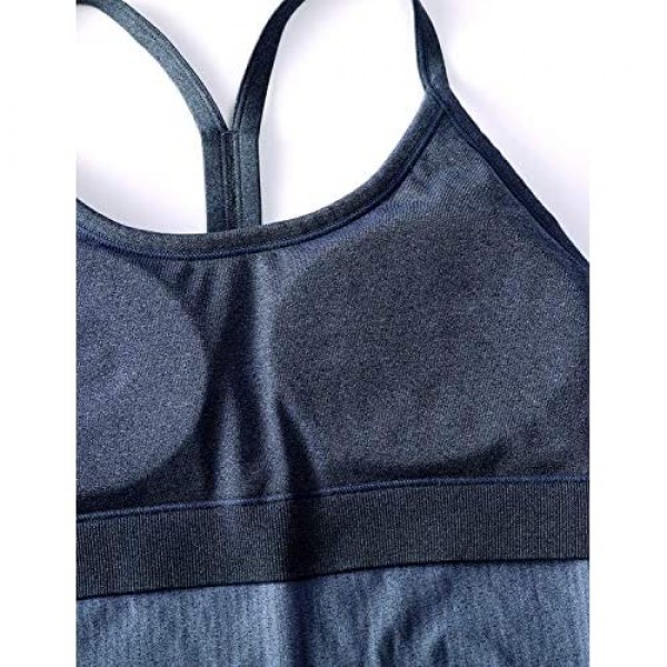 CRZ YOGA Seamless Workout Tank Tops for Women Racerback Athletic Camisole Sports Shirts with Built in Bra